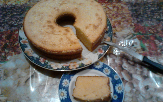 Bolo de milho feito com cuscuz