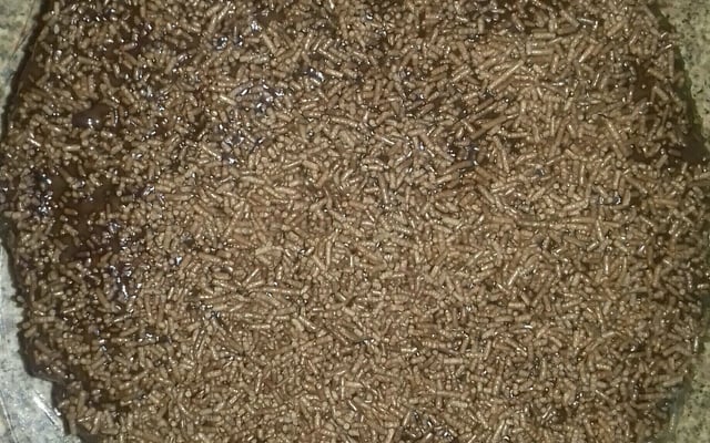 Bolo de chocolate e calda de chocolate