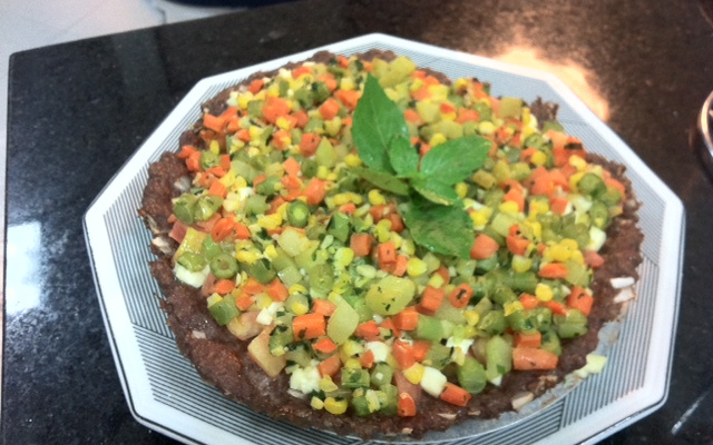 Quiche de carne moída à jardineira