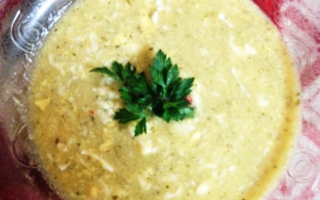 Sopa de fubá com ovos