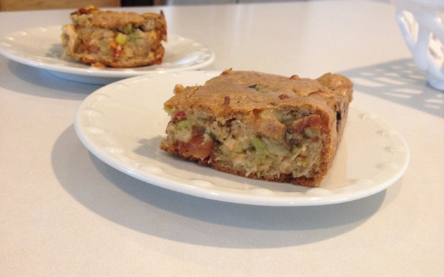 Torta salgada de legumes com frango