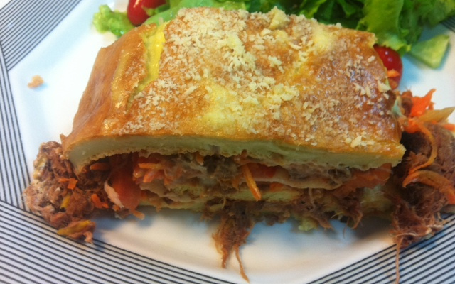 Rocambole de arroz cozido do Lúcio Cezar