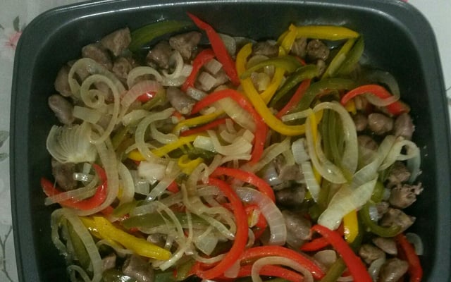 Coração de frango assado