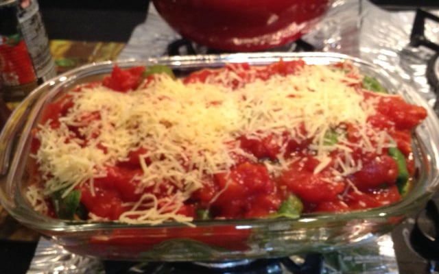 Panqueca de espinafre com recheio de palmito