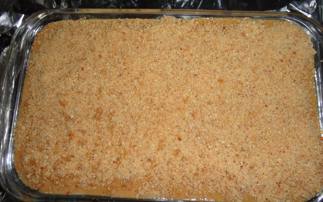 Pavê de doce de leite com coco e amendoim