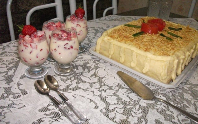 Torta de pão de forma com frango