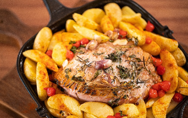  Batata com carne assada