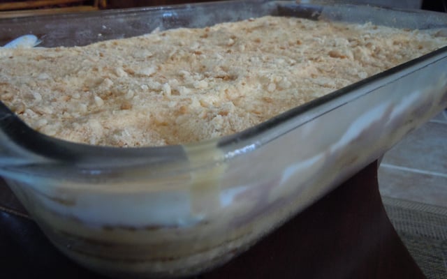 Torta de bolacha aos 3 cremes