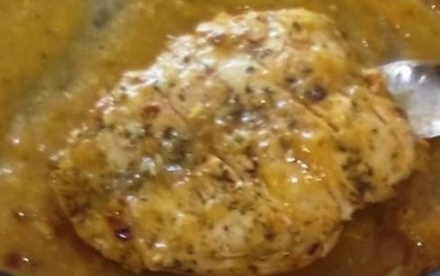 Frango assado na laranja