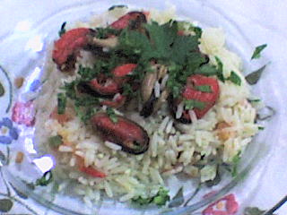 Arroz com mexilhão
