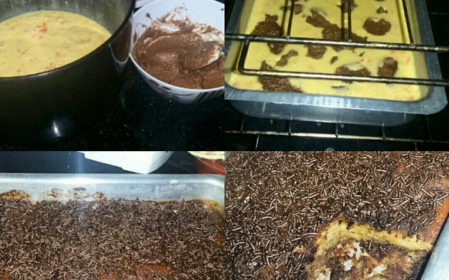 Bolo de cenoura com cobertura de chocolate