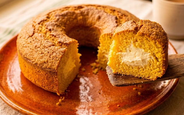 Bolo de milho com flocão e requeijão cremoso