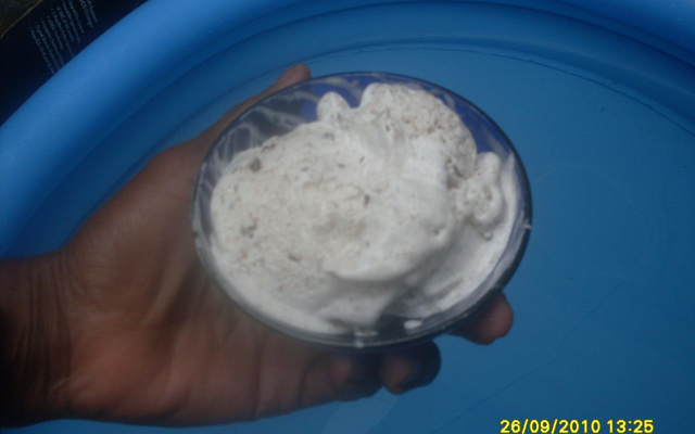 Sorvete caseiro de flocos de Simone