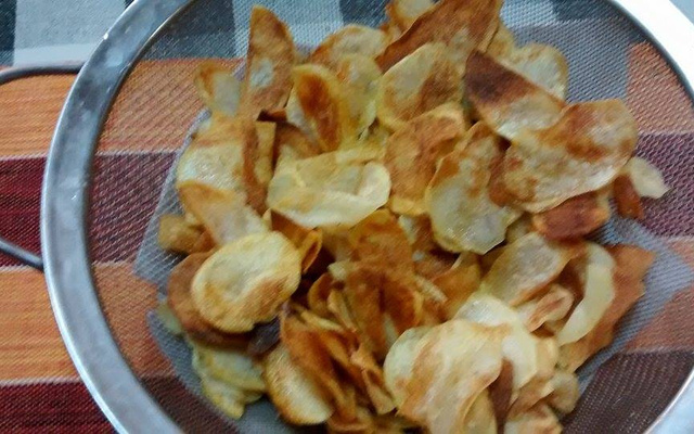 Batata chips crocante e sequinha