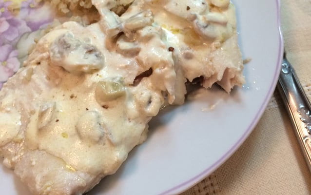 Salmão ao champignon