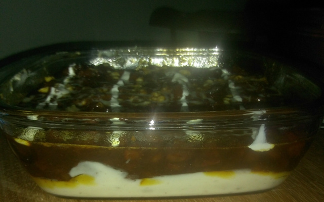 Doce de banana com creme simples