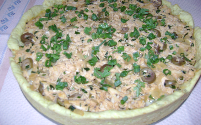 Torta de frango com mussarela
