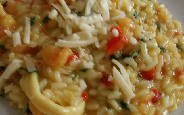 Risoto de camarão e lula