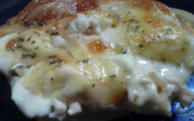 Torta aberta de presunto e queijo