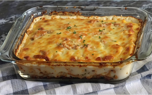 Lasanha de frango com queijo