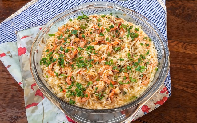 Risoto de camarão
