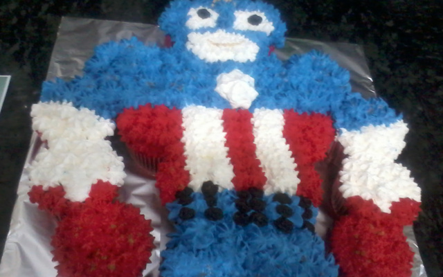 Capitão América de cupcake