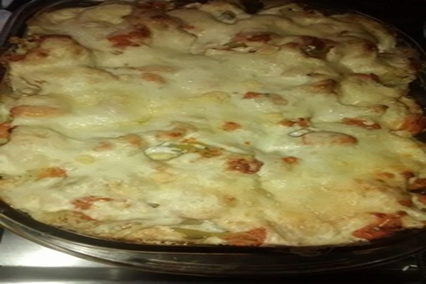 Couve-flor recheada com camarão