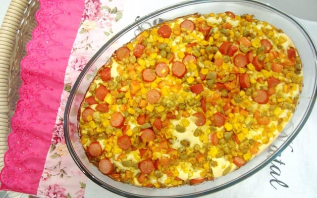 Torta de salsicha de liquidificador