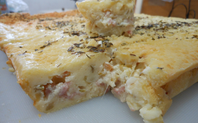 Torta de queijo e presunto