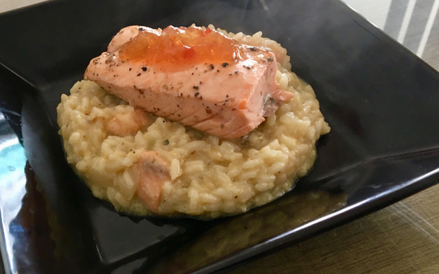 Risoto de limão siciliano com filé de salmão
