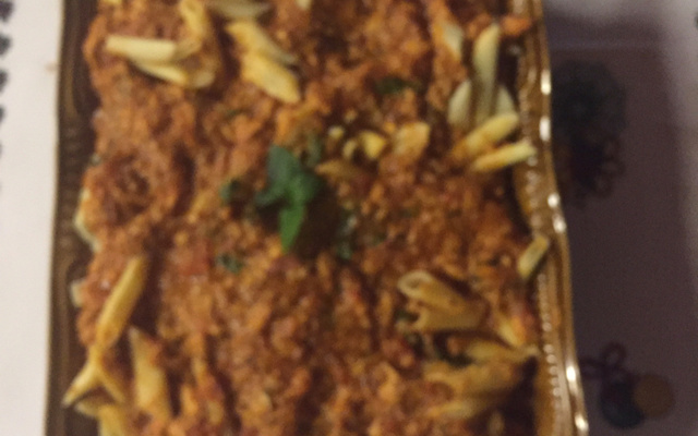 Penne com truta defumada