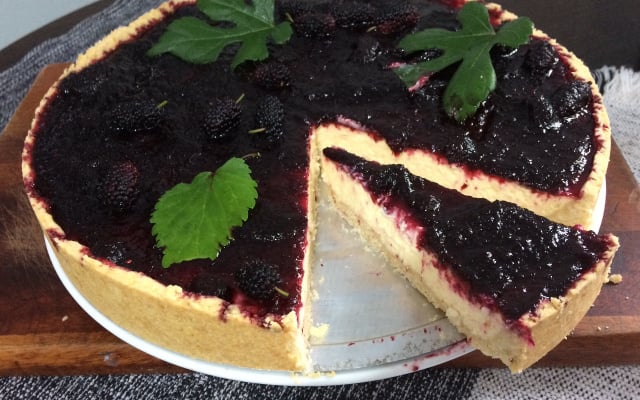 Torta de cheesecake de amoras