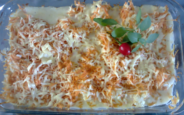 Couve-flor gratinada rosé