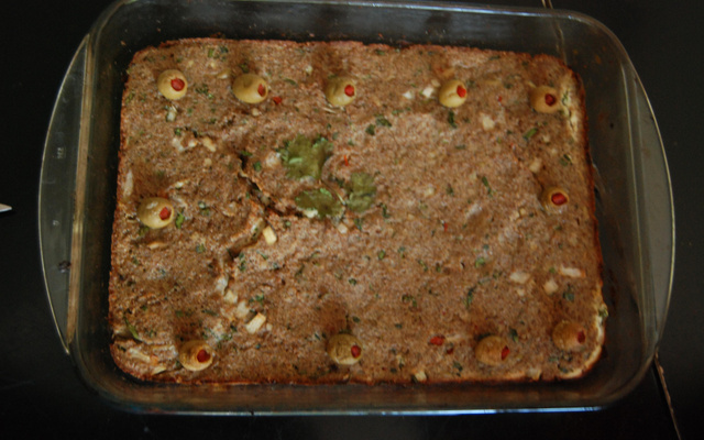 Quibe de forno de berinjela recheado com ricota do Lúcio Cezar