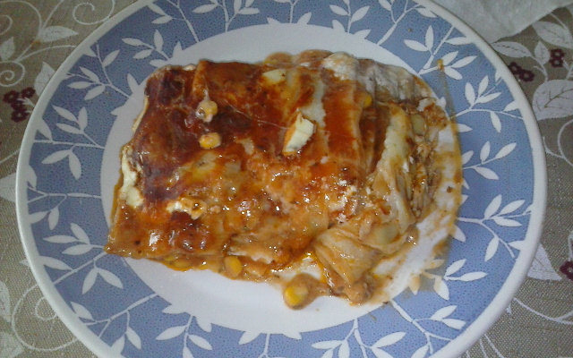 Lasanha de massa de pastel