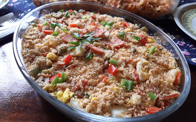 Farofa com pepperoni 