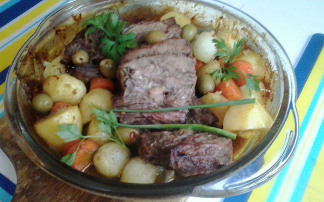 Fraldinha com mostarda e batata portuguesa