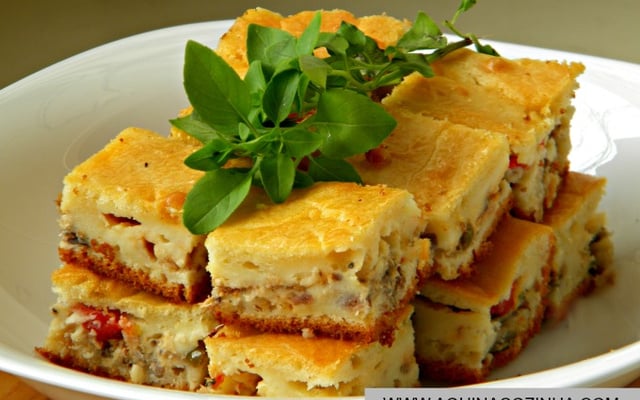 Torta de sardinha de liquidificador da Giselle