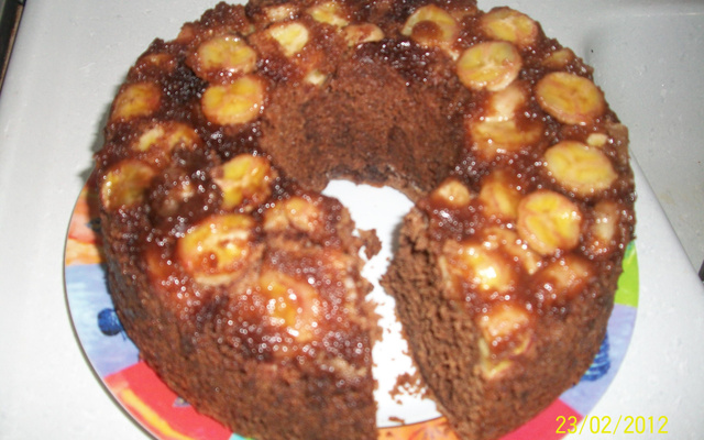 Bolo de chocolate com banana