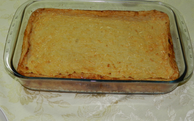 Purê assado com recheio de mussarela