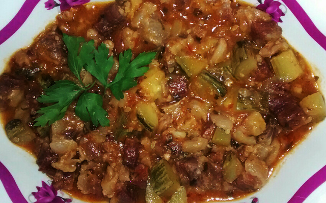 Carne seca com abobrinha