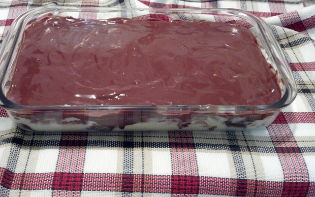 Pavê de chocolate preto e chocolate branco