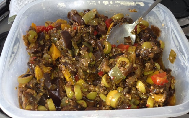 Escabeche colorido de berinjela do Vitor