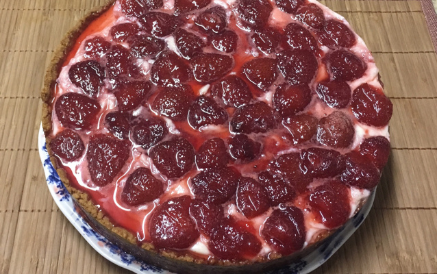 Torta cheesecake de morango