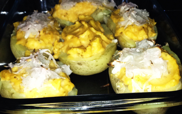 Batata gratinada com recheio