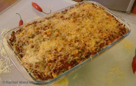 Arroz ao forno com purê de batatas