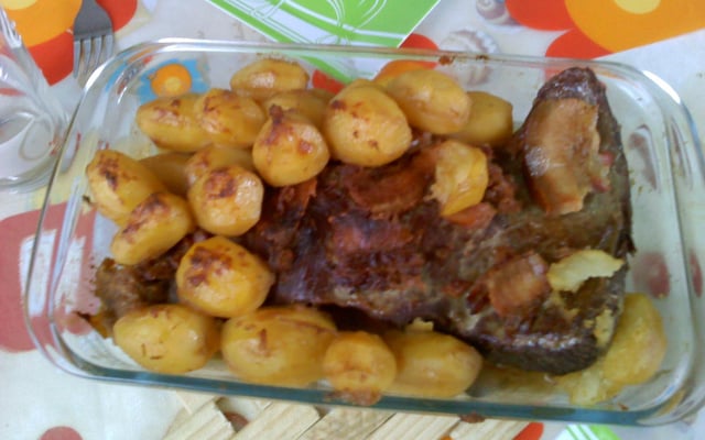 Peito bovino na pressão e gratinado