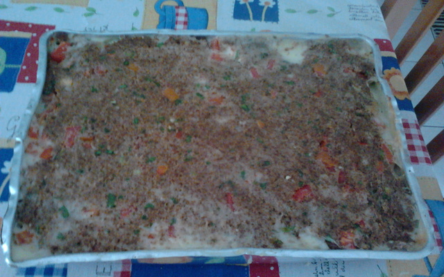 Quibe de forno recheado com presunto e queijo