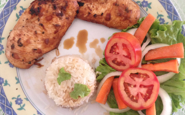 Frango grelhado na água