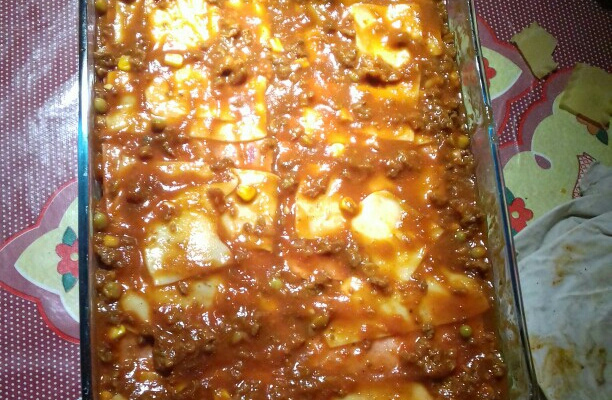 Lasanha de carne moída pratica